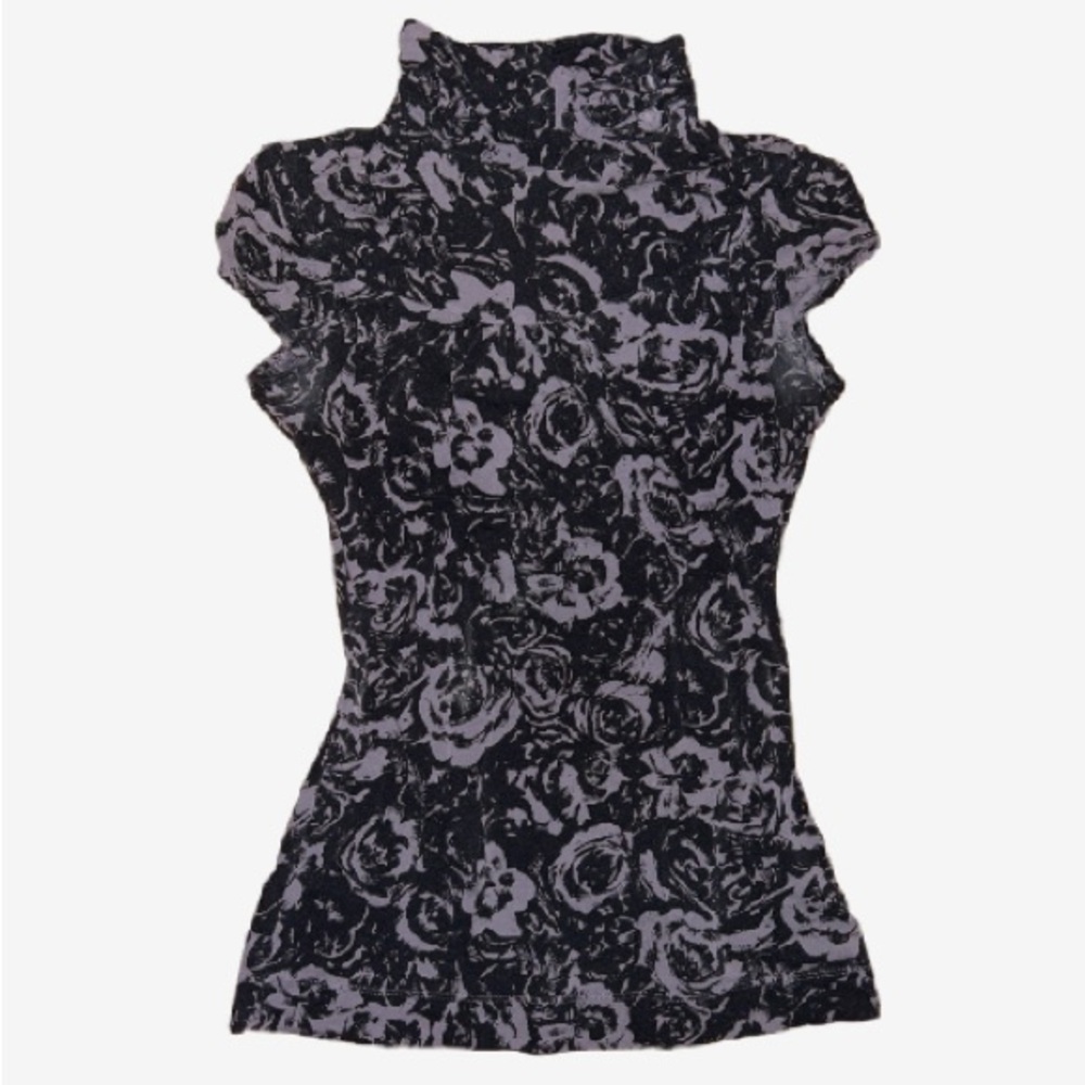 Floral Black and Gray Women's Top